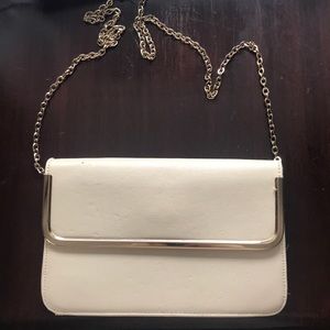 Cream and gold crossbody bag
